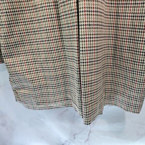 Cabi Jacket Womens Medium Brown Red Sherlock Houndstooth Trench Coat 3734 - Picture 7 of 11